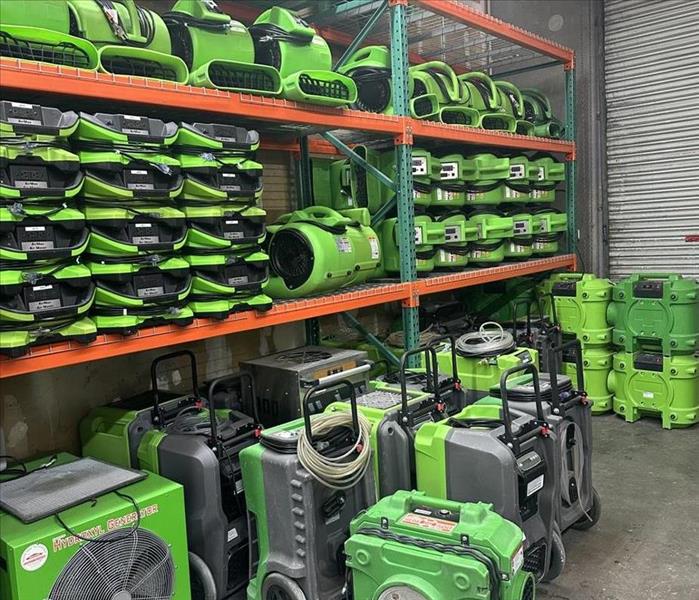 Our warehouse filled with equipment.